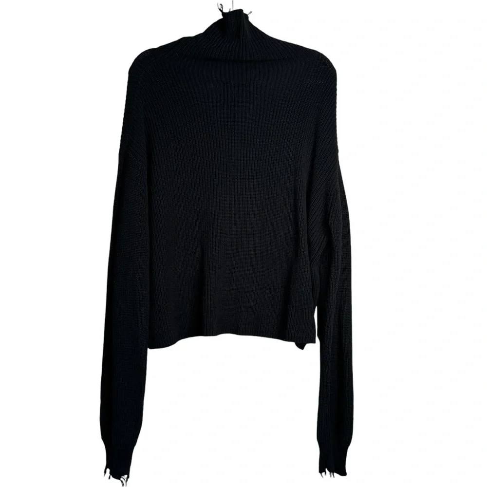 Pistola Revolve Brandy Turtleneck in Jet Black Cotton M - Picture 3 of 9